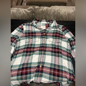 American Eagle Small Green and Red Flannel